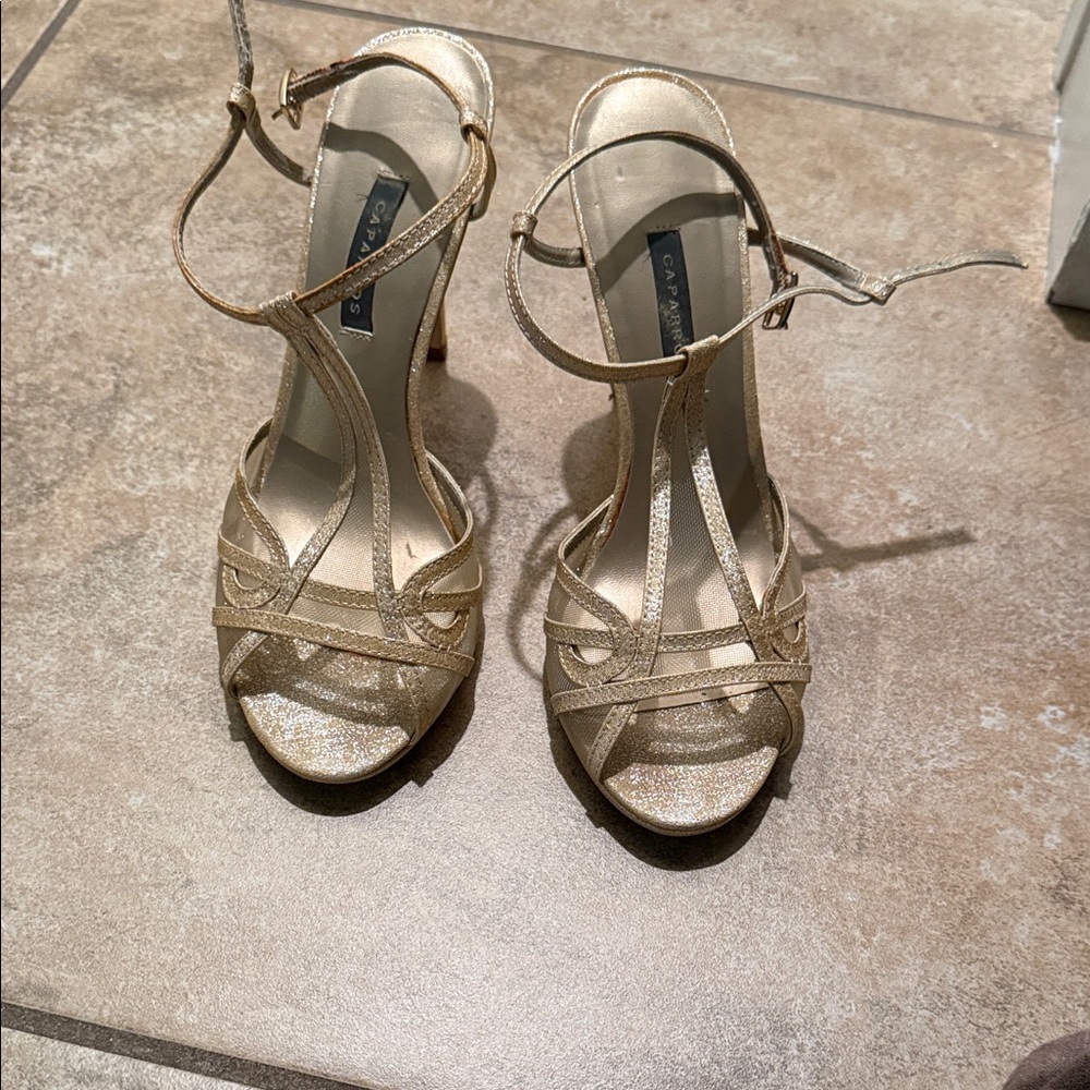 Elegant Gold Strappy Sandals